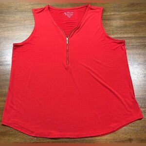By Chico’s Size 3 (XL) Red Zipper Accent Tank Top